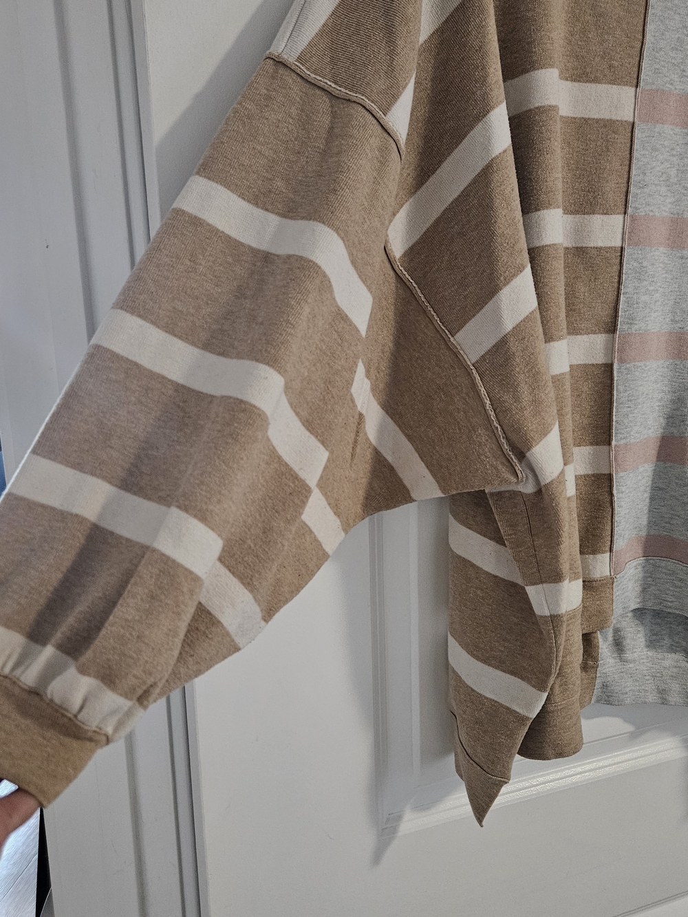 Free People Uptown Striped Oversizes Crewneck Sweater - Size XL - Picture 5 of 6